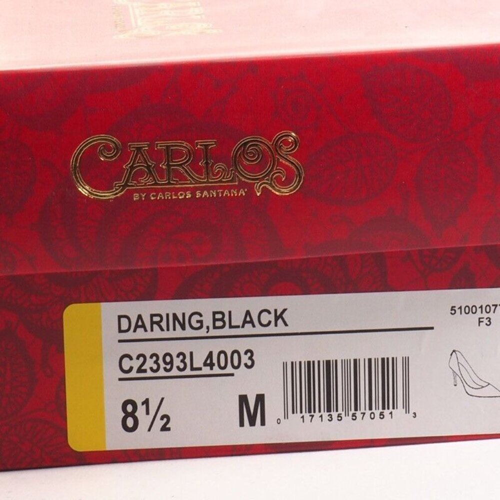 Carlos Santana Darling Pump Shoe Size 8.5 M Black Suede Back Zip Stiletto Heel - Picture 10 of 10